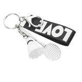 Maxbell Sports Mini Badminton Keychain Keyring with Wrist Lanyard for Kids Men Black