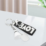 Maxbell Sports Mini Badminton Keychain Keyring with Wrist Lanyard for Kids Men Black