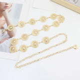 Maxbell Fashion Women Waist Chain Belt Waistband Metal Chain for Dress Shirts Outfit Gold