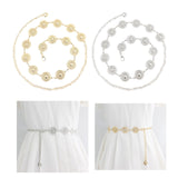 Maxbell Fashion Women Waist Chain Belt Waistband Metal Chain for Dress Shirts Outfit Gold