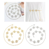 Maxbell Fashion Women Waist Chain Belt Waistband Metal Chain for Dress Shirts Outfit Gold