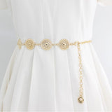 Maxbell Fashion Women Waist Chain Belt Waistband Metal Chain for Dress Shirts Outfit Gold