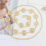 Maxbell Fashion Women Waist Chain Belt Waistband Metal Chain for Dress Shirts Outfit Gold