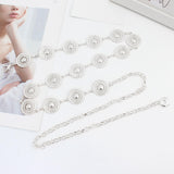 Maxbell Fashion Women Waist Chain Belt Waistband Metal Chain for Dress Shirts Outfit Silver