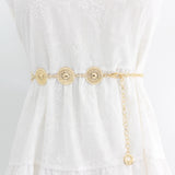 Maxbell Fashion Women Waist Chain Belt Waistband Metal Chain for Dress Shirts Outfit Silver