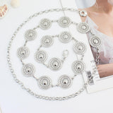 Maxbell Fashion Women Waist Chain Belt Waistband Metal Chain for Dress Shirts Outfit Silver