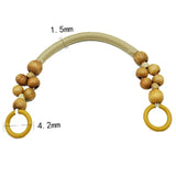 Maxbell Wooden Bead Bag Handle 48cm Bag Strap Purse Handles Strap Replacement DIY Wood