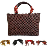 Maxbell Wooden Bead Bag Handle 48cm Bag Strap Purse Handles Strap Replacement DIY Wood