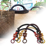 Maxbell Wooden Bead Bag Handle 48cm Bag Strap Purse Handles Strap Replacement DIY Wood