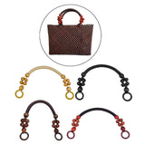 Maxbell Wooden Bead Bag Handle 48cm Bag Strap Purse Handles Strap Replacement DIY Wood