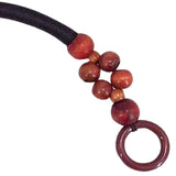 Maxbell Wooden Bead Bag Handle 48cm Bag Strap Purse Handles Strap Replacement DIY Red Brown