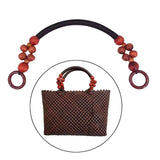 Maxbell Wooden Bead Bag Handle 48cm Bag Strap Purse Handles Strap Replacement DIY Red Brown