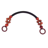 Maxbell Wooden Bead Bag Handle 48cm Bag Strap Purse Handles Strap Replacement DIY Red Brown