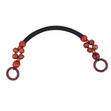 Maxbell Wooden Bead Bag Handle 48cm Bag Strap Purse Handles Strap Replacement DIY Red Brown