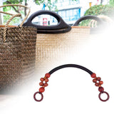 Maxbell Wooden Bead Bag Handle 48cm Bag Strap Purse Handles Strap Replacement DIY Red Brown