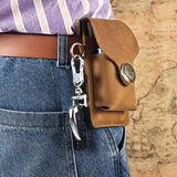 Maxbell Waist Bag Pouch Carrying Case for Men Belt Loop Phone Holster for Outdoor  Brown