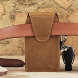 Maxbell Waist Bag Pouch Carrying Case for Men Belt Loop Phone Holster for Outdoor  Brown