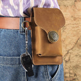 Maxbell Waist Bag Pouch Carrying Case for Men Belt Loop Phone Holster for Outdoor  Brown