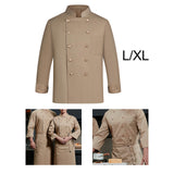 Maxbell Mens Chef Uniform Breathable Chef Jacket for Catering Restaurant Cooking L