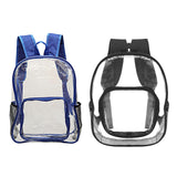 Maxbell PVC Clear Backpack Book Bag Hiking with Pocket Workplace Transparent Bag Blue