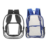 Maxbell PVC Clear Backpack Book Bag Hiking with Pocket Workplace Transparent Bag Blue