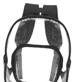 Maxbell PVC Clear Backpack Book Bag Hiking with Pocket Workplace Transparent Bag Black