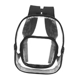 Maxbell PVC Clear Backpack Book Bag Hiking with Pocket Workplace Transparent Bag Black