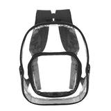 Maxbell PVC Clear Backpack Book Bag Hiking with Pocket Workplace Transparent Bag Black
