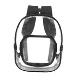 Maxbell PVC Clear Backpack Book Bag Hiking with Pocket Workplace Transparent Bag Black
