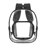 Maxbell PVC Clear Backpack Book Bag Hiking with Pocket Workplace Transparent Bag Black