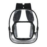 Maxbell PVC Clear Backpack Book Bag Hiking with Pocket Workplace Transparent Bag Black