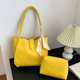 Maxbell Fashion Shoulder Bag Large Capacity Wallet Gifts for Work Shopping Beach Yellow