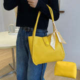 Maxbell Fashion Shoulder Bag Large Capacity Wallet Gifts for Work Shopping Beach Yellow