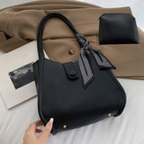 Maxbell Fashion Shoulder Bag Large Capacity Wallet Gifts for Work Shopping Beach Black