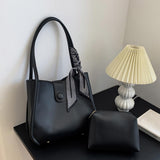 Maxbell Fashion Shoulder Bag Large Capacity Wallet Gifts for Work Shopping Beach Black