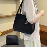 Maxbell Fashion Shoulder Bag Large Capacity Wallet Gifts for Work Shopping Beach Black