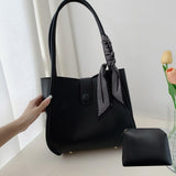 Maxbell Fashion Shoulder Bag Large Capacity Wallet Gifts for Work Shopping Beach Black
