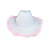 Maxbell Cowboy Hat Fedoras Caps for Music Festival Concerts Costumes Accessories white