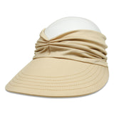 Maxbell Elastic Hollow Top Hats Women Summer Sun Visor Hat for Travel Outdoor Beach Beige