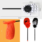 Maxbell Large Halloween Candy Bag Party Decor with Handle Basket Hand Prop Bar Black