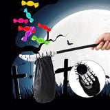 Maxbell Large Halloween Candy Bag Party Decor with Handle Basket Hand Prop Bar Black