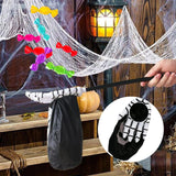 Maxbell Large Halloween Candy Bag Party Decor with Handle Basket Hand Prop Bar Black