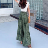 Maxbell Fashion Women Skirts Bottom Skirt Costume Bohemian High Waist Clothing green