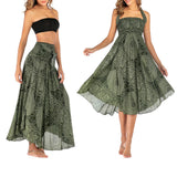Maxbell Fashion Women Skirts Bottom Skirt Costume Bohemian High Waist Clothing green