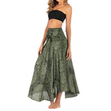 Maxbell Fashion Women Skirts Bottom Skirt Costume Bohemian High Waist Clothing green
