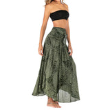 Maxbell Fashion Women Skirts Bottom Skirt Costume Bohemian High Waist Clothing green