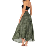Maxbell Fashion Women Skirts Bottom Skirt Costume Bohemian High Waist Clothing green