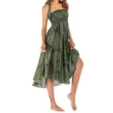Maxbell Fashion Women Skirts Bottom Skirt Costume Bohemian High Waist Clothing green