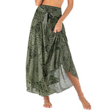 Maxbell Fashion Women Skirts Bottom Skirt Costume Bohemian High Waist Clothing green