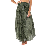 Maxbell Fashion Women Skirts Bottom Skirt Costume Bohemian High Waist Clothing green